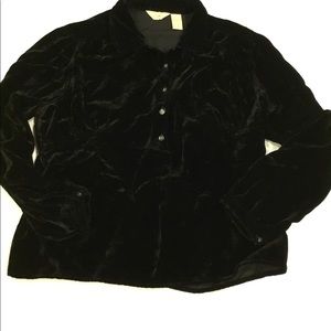 J. Jill Long Sleeve Black Buttoned Top Size M